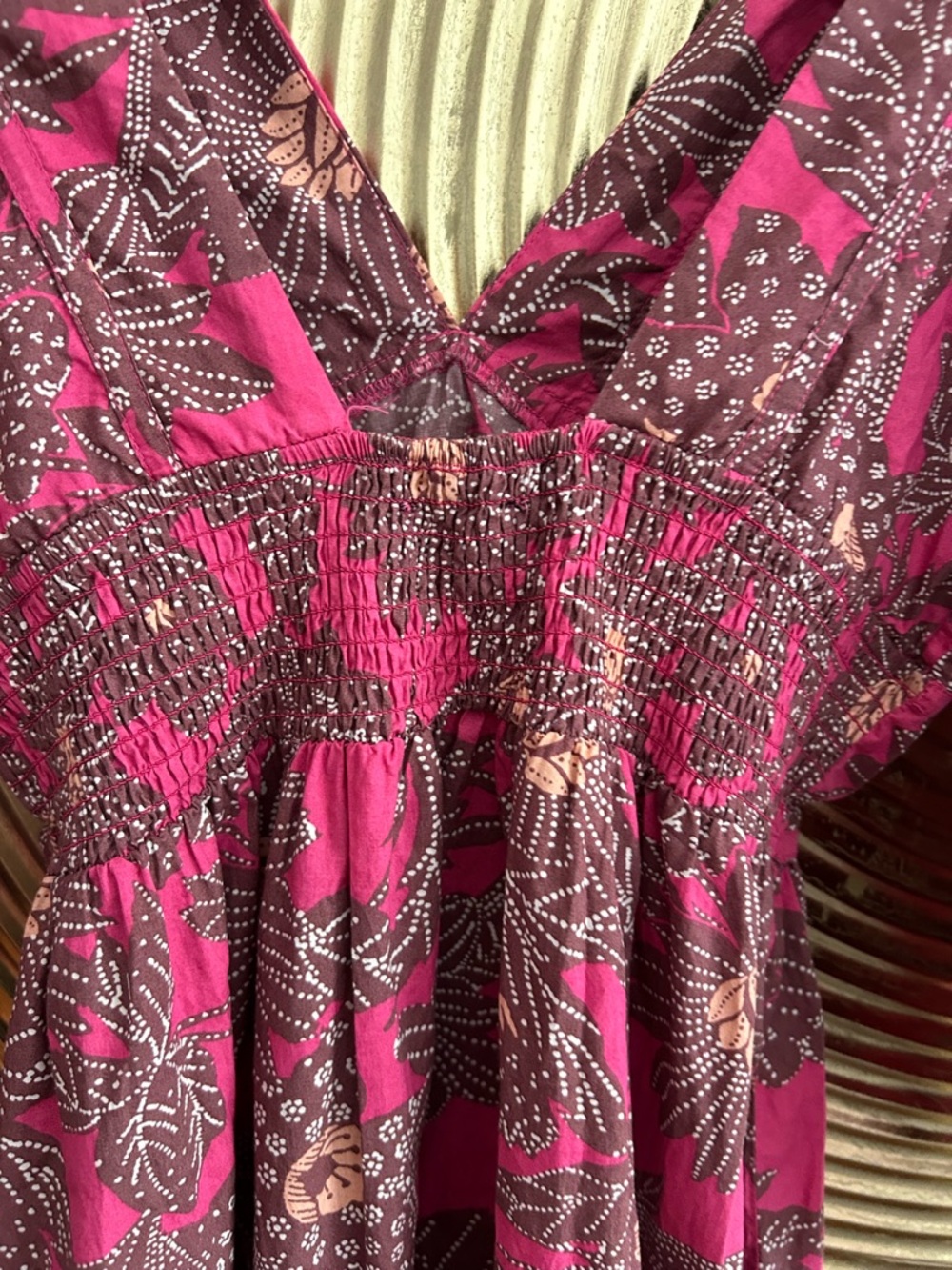 House Of Harlow Floral Boho Prairie Maxi Dress L Pink Brown summer - Picture 12 of 17
